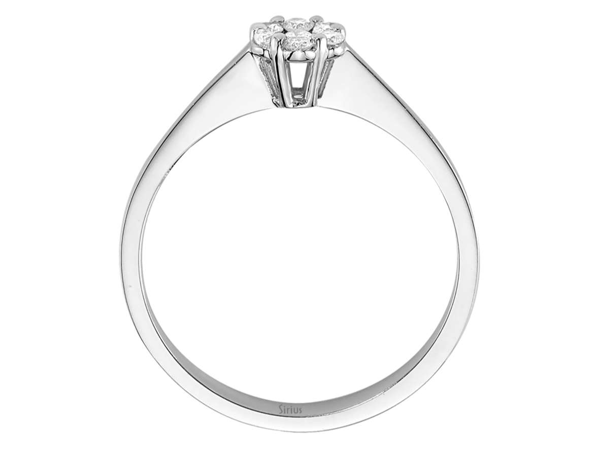 7 laboratuvar üretimi pırlantalı İllüzyon tektaş yüzük - 8K Beyaz Altın - Rosy Lab Diamonds’tan yüksek kaliteli Mücevher