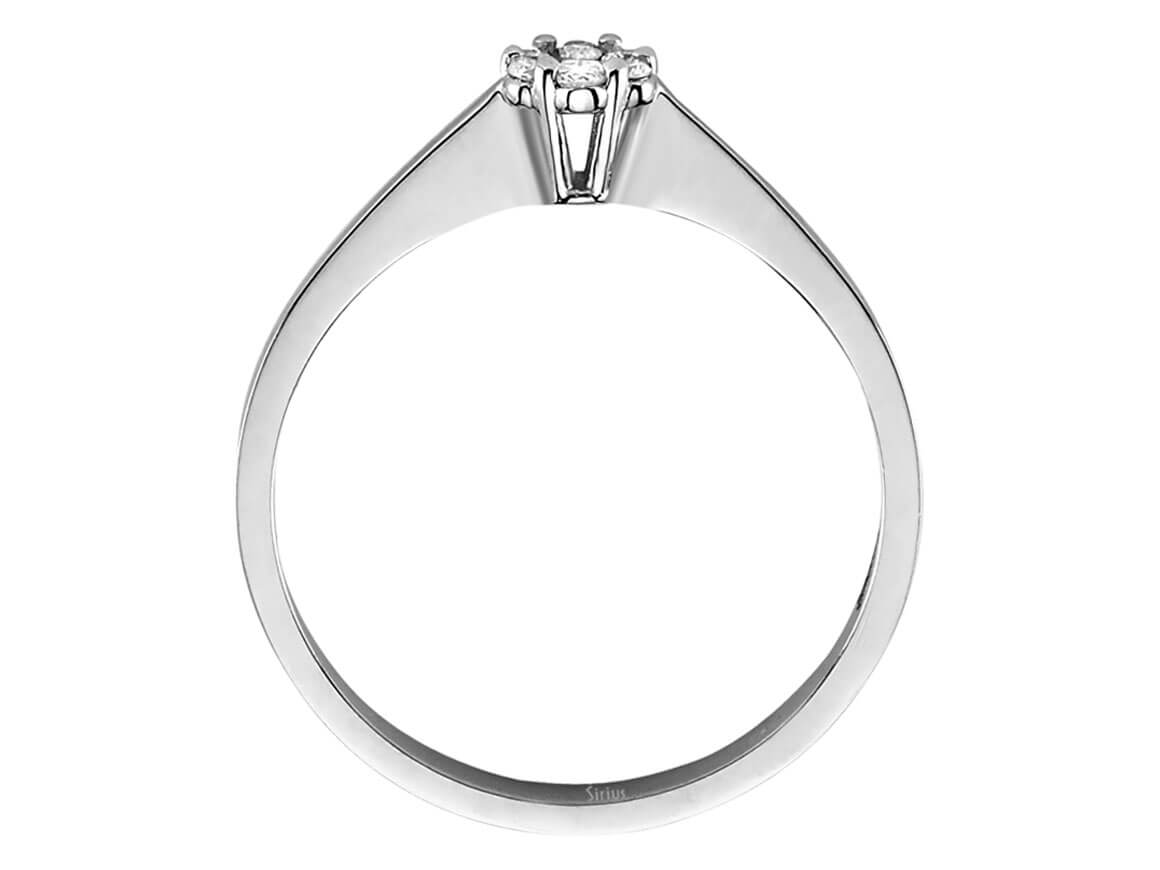 خاتم عنقودي رقيق يضم 7 ألماسات مخبرية - ذهب أبيض عيار 8 قيراط - مجوهرات فاخرة من Rosy Lab Diamonds