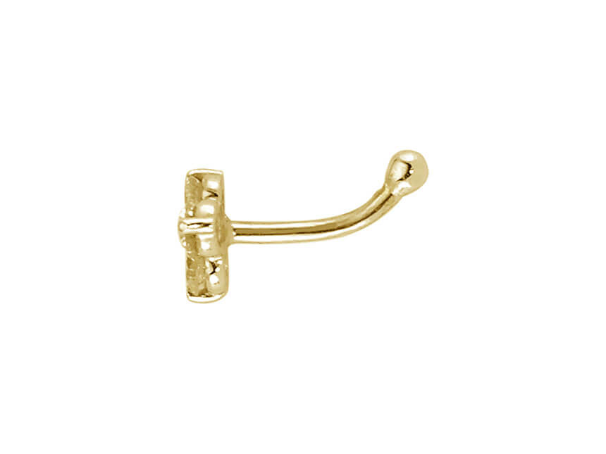 Nose stud with 3 lab-grown diamonds in 14k Yellow Gold | Piercing Jewelry – high-quality Jewelry from Rosy Lab Diamonds