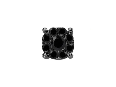 Clous d'oreilles avec 9 diamants de laboratoire noirs 0,42 carat en or blanc 333‰