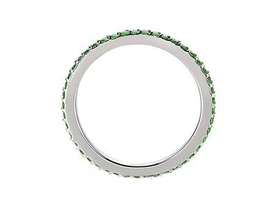 Eleganter Eternity-Ring mit 39 runden Tsavorit-Steinen in 14 Karat Weißgold