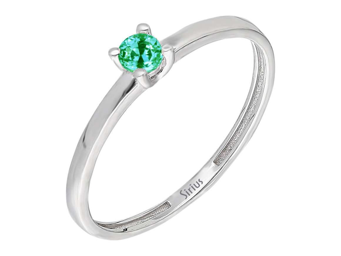 Fine ring with tsavorite – 0.12 ct – 14K white gold