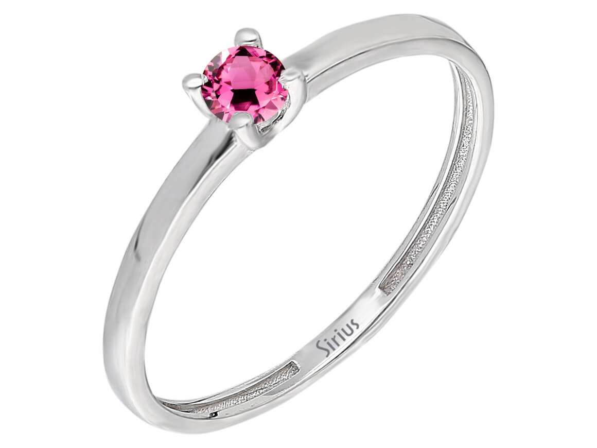 Fine ring with tourmaline – 0.10 ct – 14K white gold