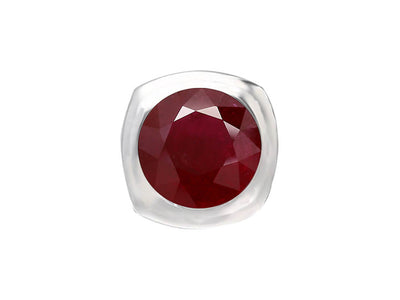 Clou d'oreille solitaire classique avec rubis en or blanc 585