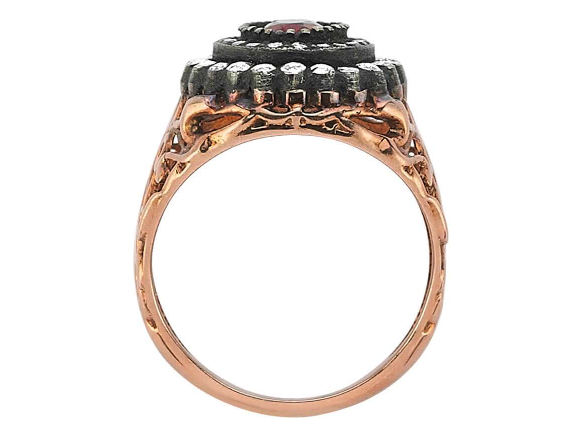 Roségold-Ring mit Rubin, Elmas & 20 Diamanten - Orientstil - 80R0013 - hochwertiger Schmuck von Rosy Lab Diamonds