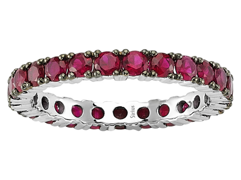 Ruby Bangle in 14-karat White Gold - Round-cut Rubies | Exclusive Jewelry - high-quality Jewelry from Rosy Lab Diamonds