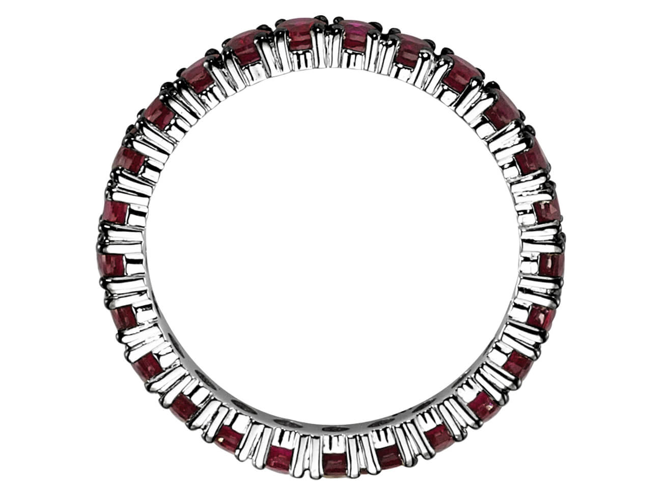 Ruby Bangle in 14-karat White Gold - Round-cut Rubies | Exclusive Jewelry - high-quality Jewelry from Rosy Lab Diamonds