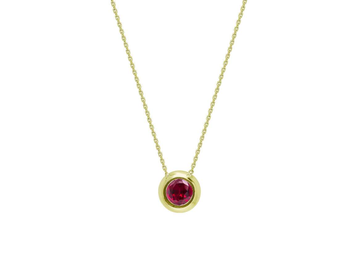 Solitär-Halskette mit 0,33 ct Rubin | 14K Gelbgold - hochwertiger Schmuck von Rosy Lab Diamonds
