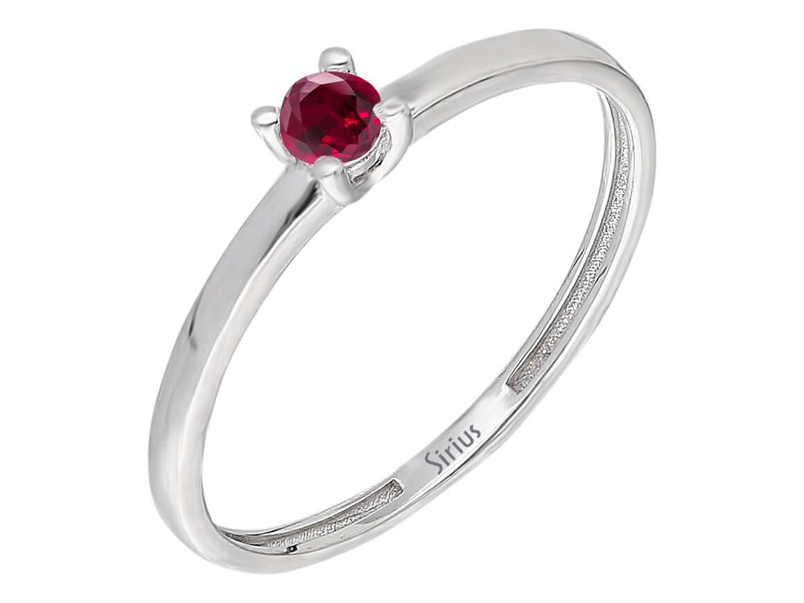 Zarter Rubin-Ring – 14K Weißgold – 0,12 ct – 44R0005 – hochwertiger Schmuck von Rosy Lab Diamonds