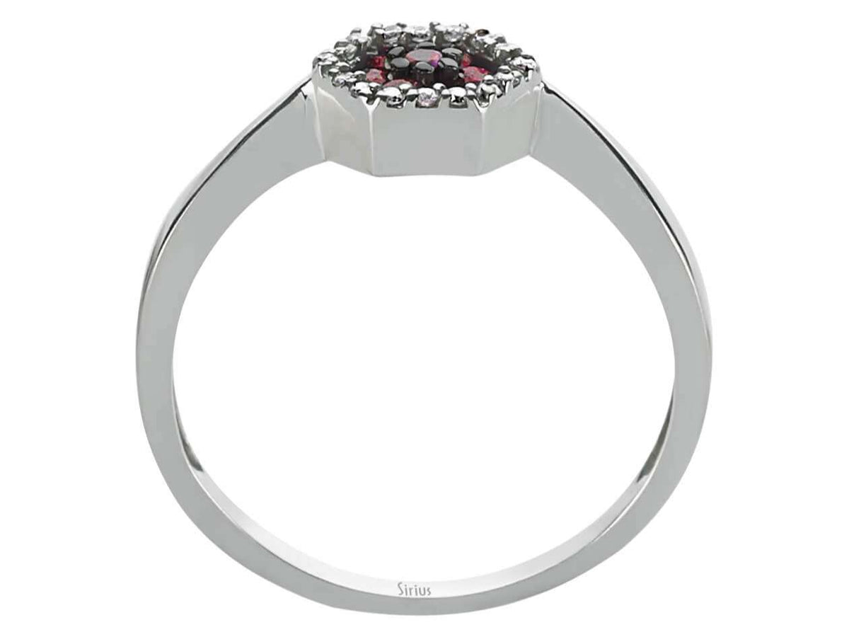 White gold ring with diamonds and Ruby - 05R0009 - high-quality Jewelry from Rosy Lab Diamonds