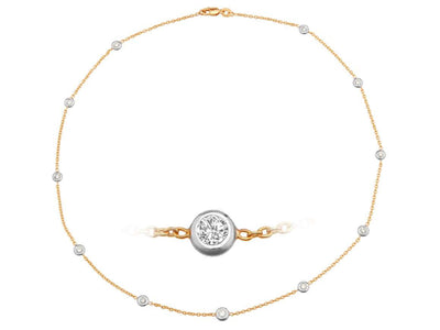 Zarte Halskette mit 11 Diamanten aus 14K Gold (0,61 ct)