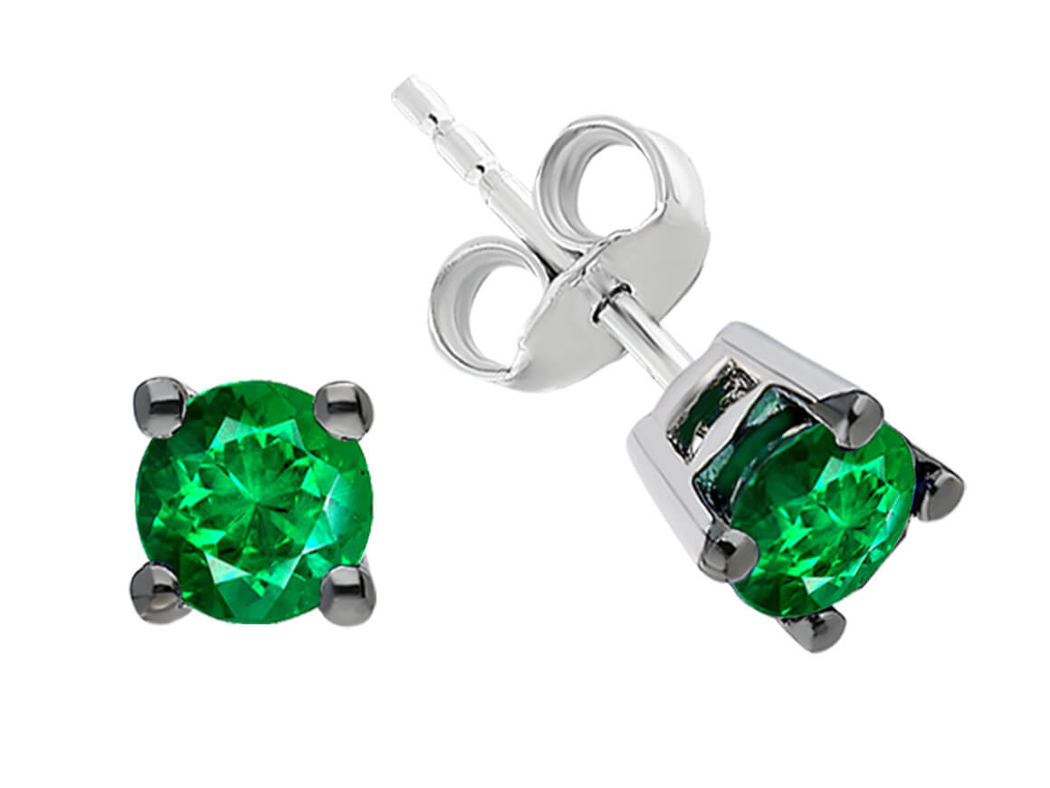 Ohrstecker mit Smaragden in 585er Weißgold – hochwertiger Schmuck von Rosy Lab Diamonds